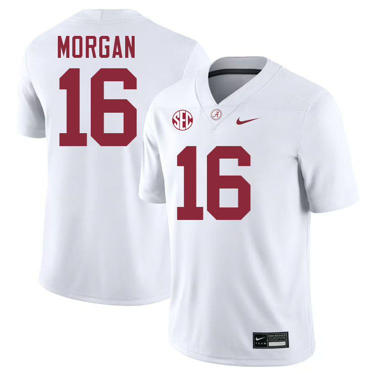 #16 Red Morgan Alabama Jersey,University Of Alabama Crimson Tide Football Jersey,Uniforms-White